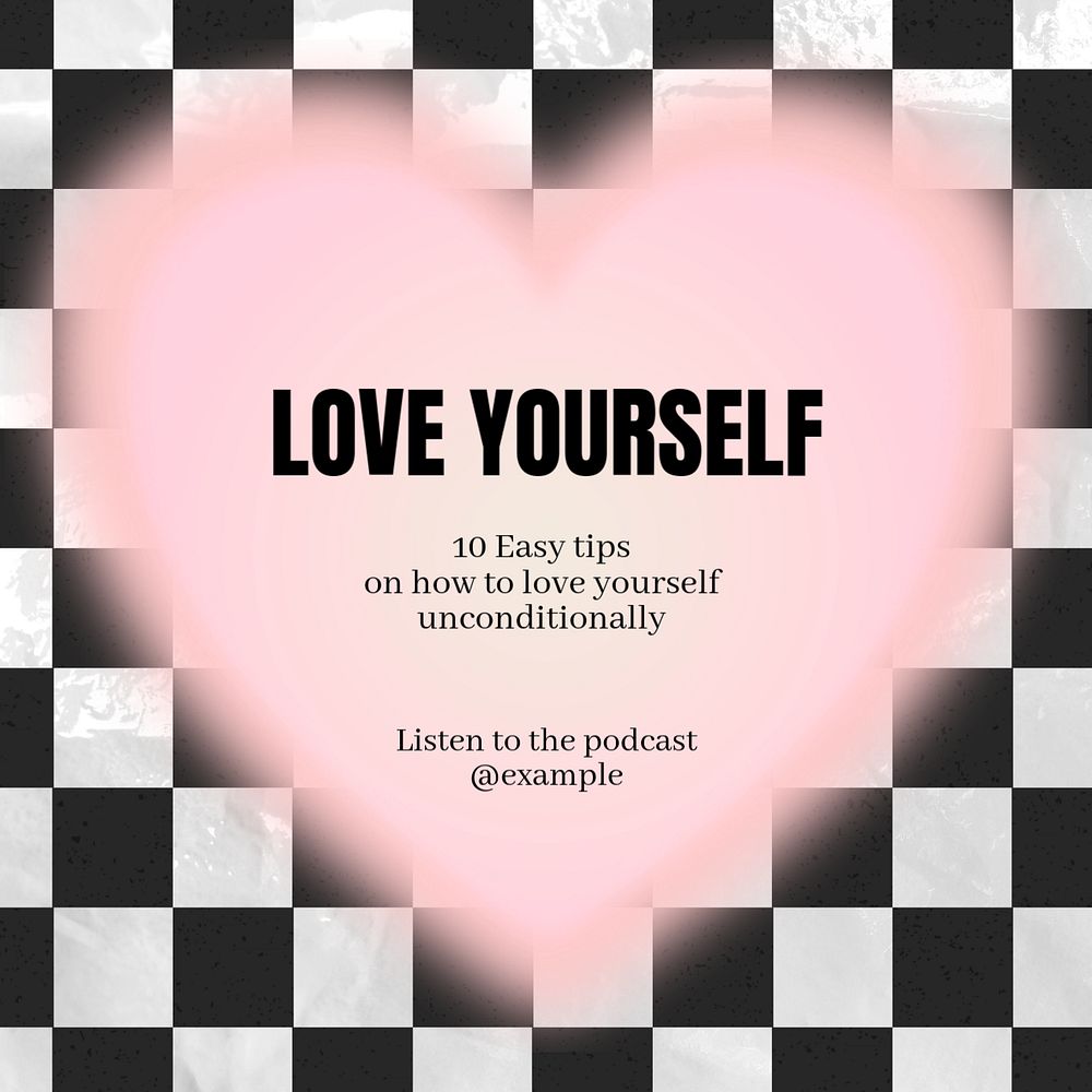 Love yourself Instagram post template, editable text