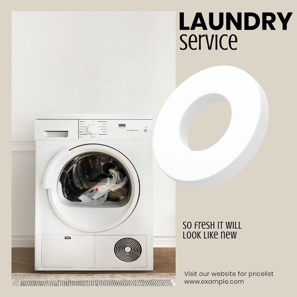 Laundry service Instagram post template, editable social media ad