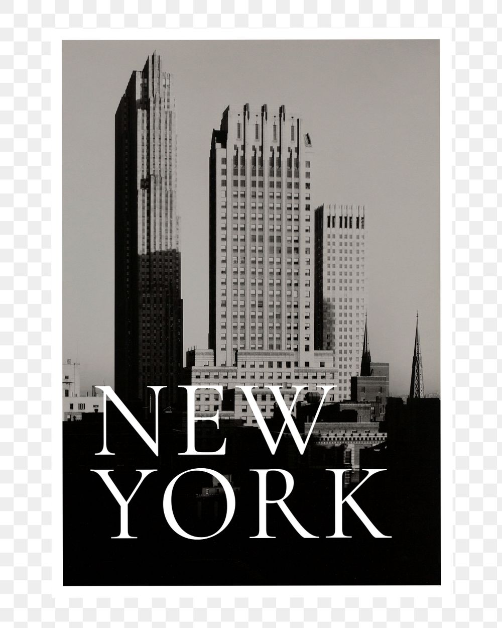 Rectangle png shape mockup, New York from the Shelton transparent background