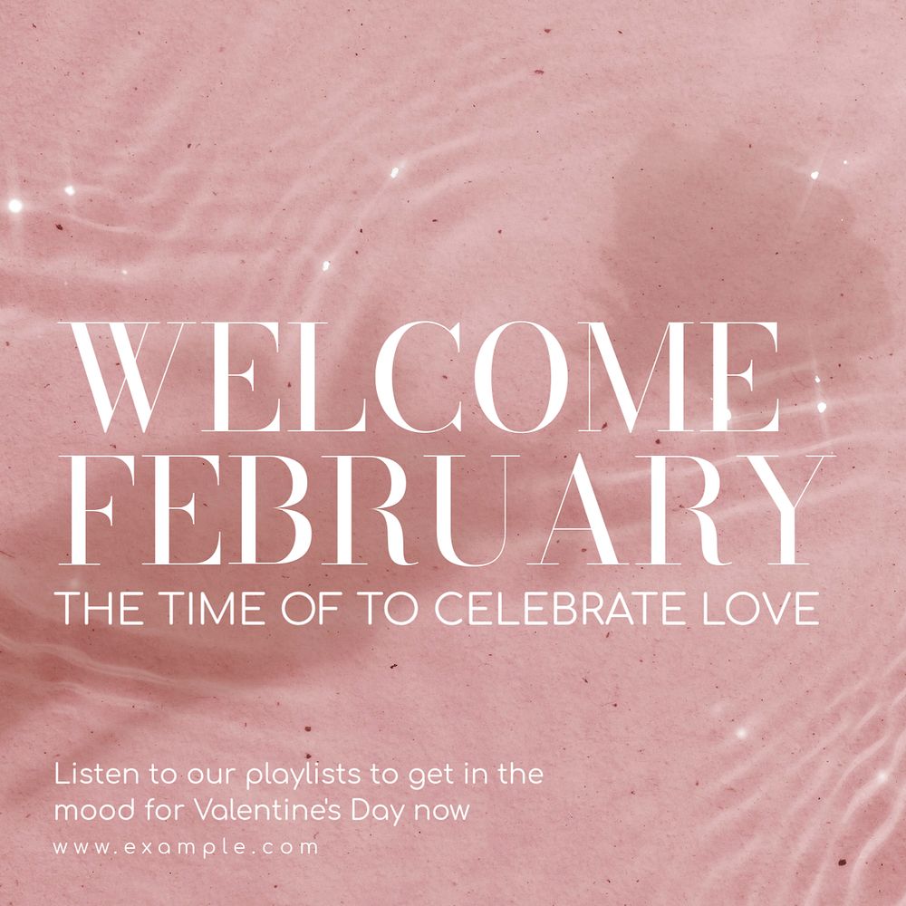 Welcome February Instagram post template, editable text