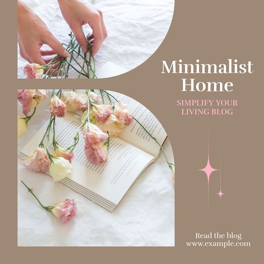 Minimalist home decor Instagram post template, editable social media design