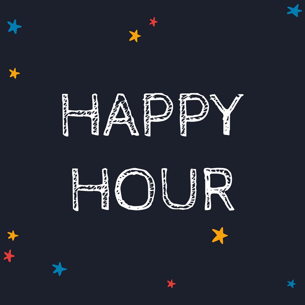 Happy hour Instagram post template, editable text