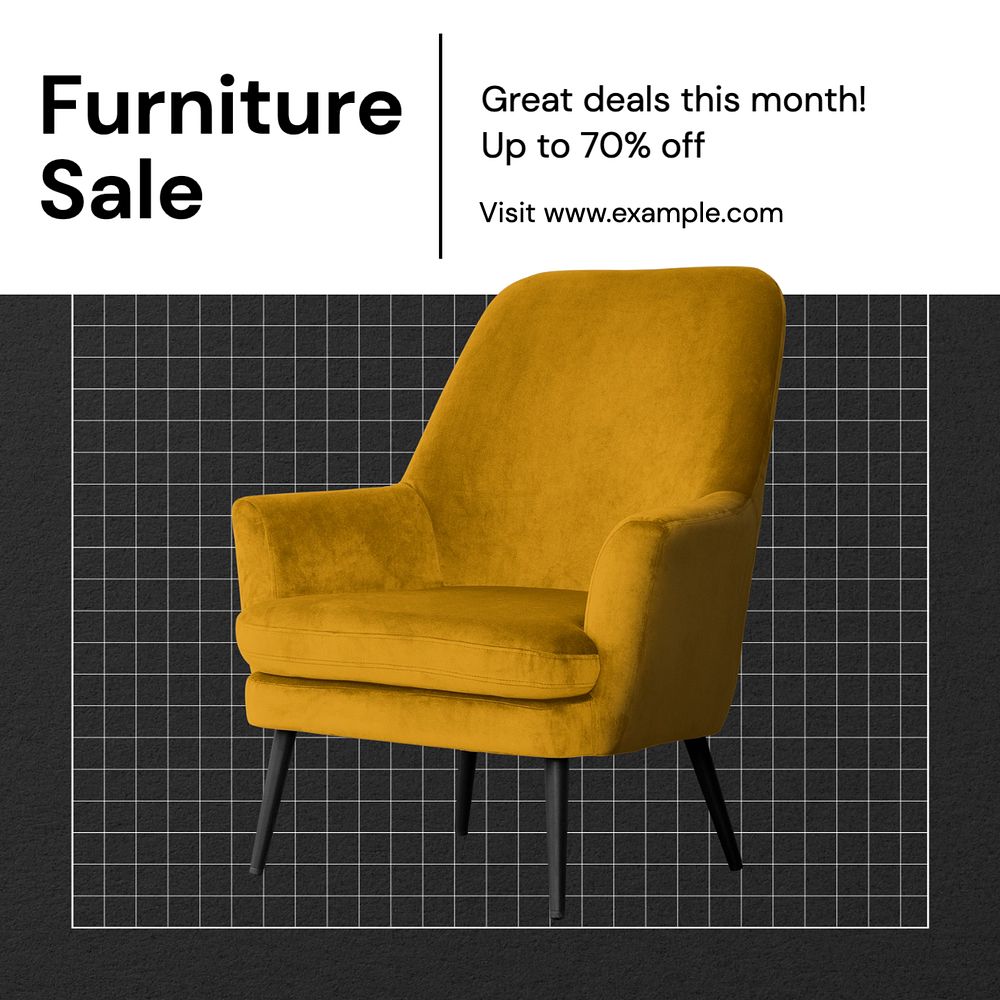 Furniture sale Instagram post template, editable text