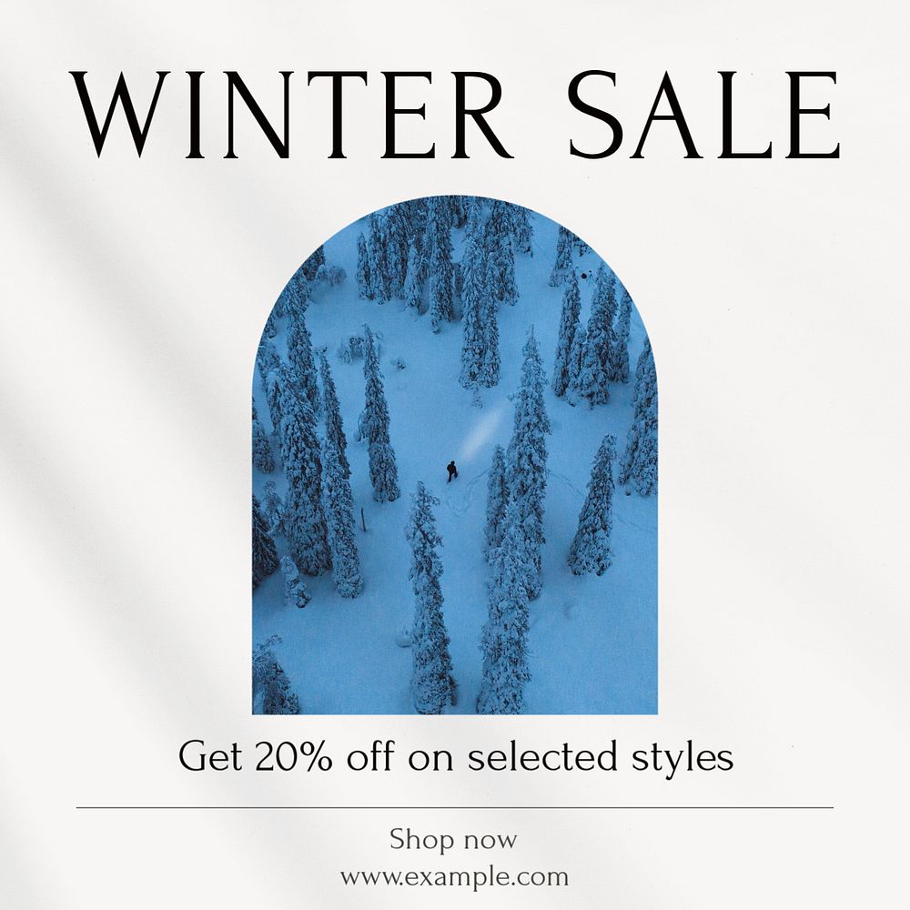 Winter sale social media template, editable design