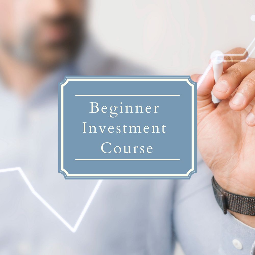 Beginner investment course Instagram post template, editable text