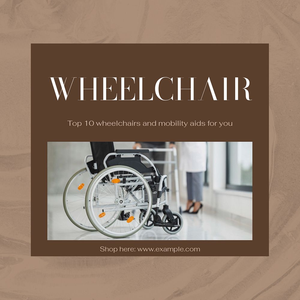 Wheelchair Instagram post template, editable social media design