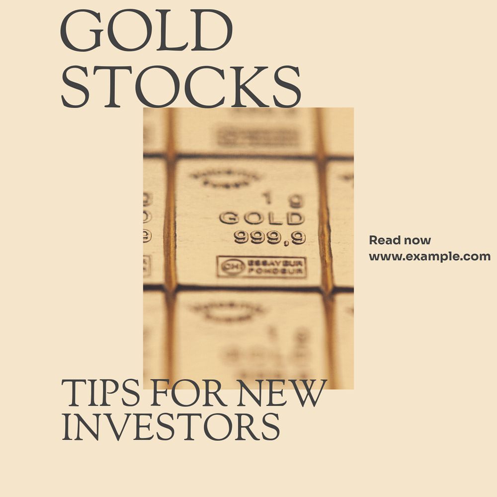 Gold stocks Instagram post template, editable social media design