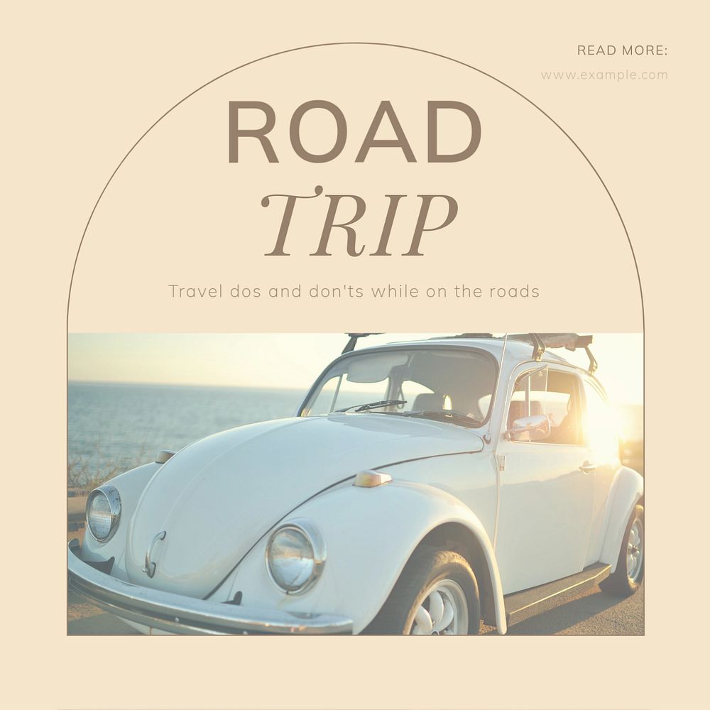 Road trip Instagram post template, editable social media design