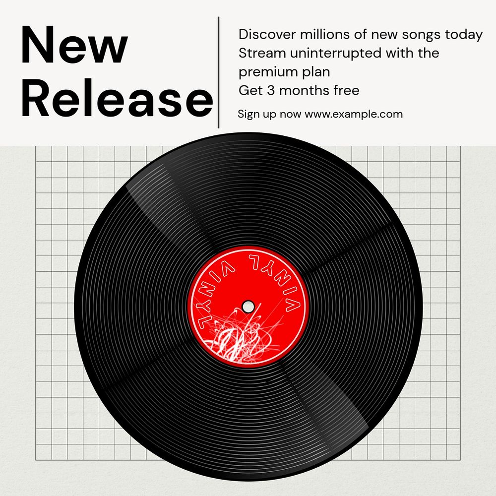 Music release Instagram post template, editable text