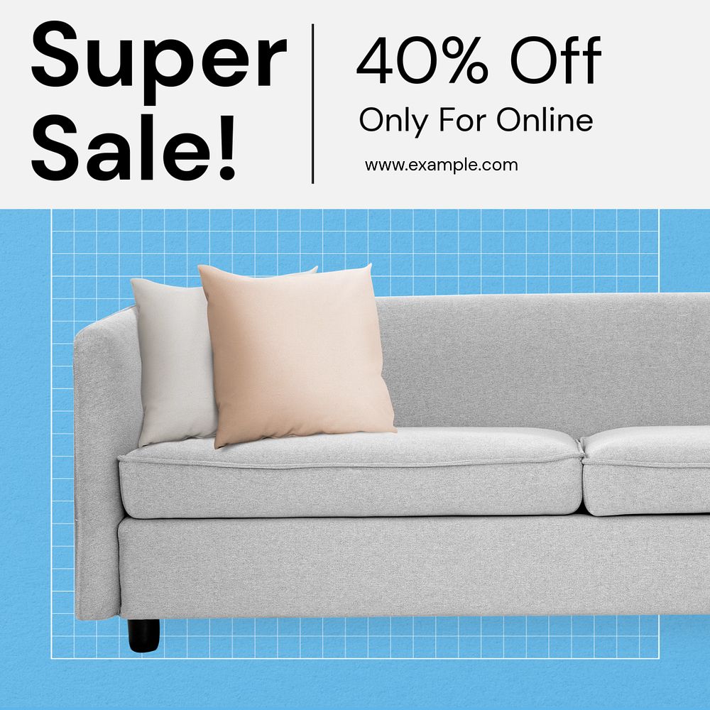 Furniture sale Facebook post template, editable design