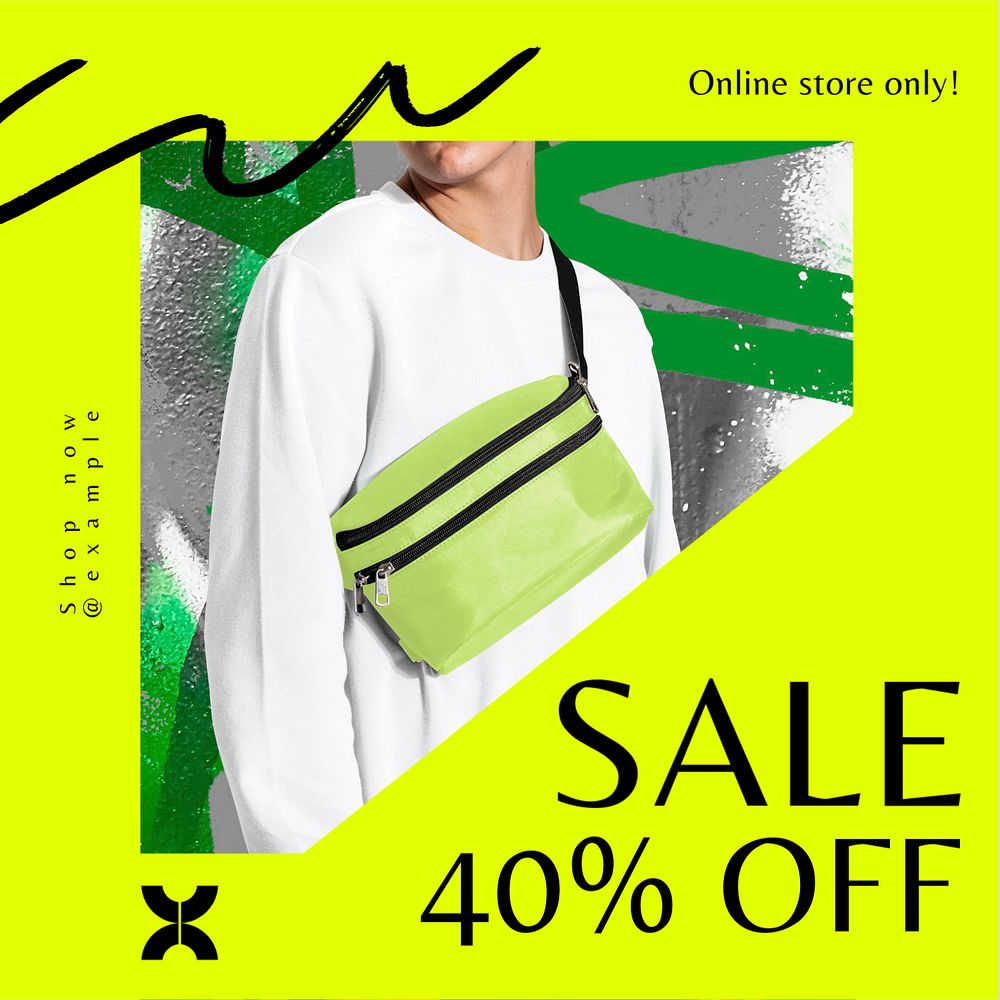 Clothes sale promotion Instagram post template, editable text