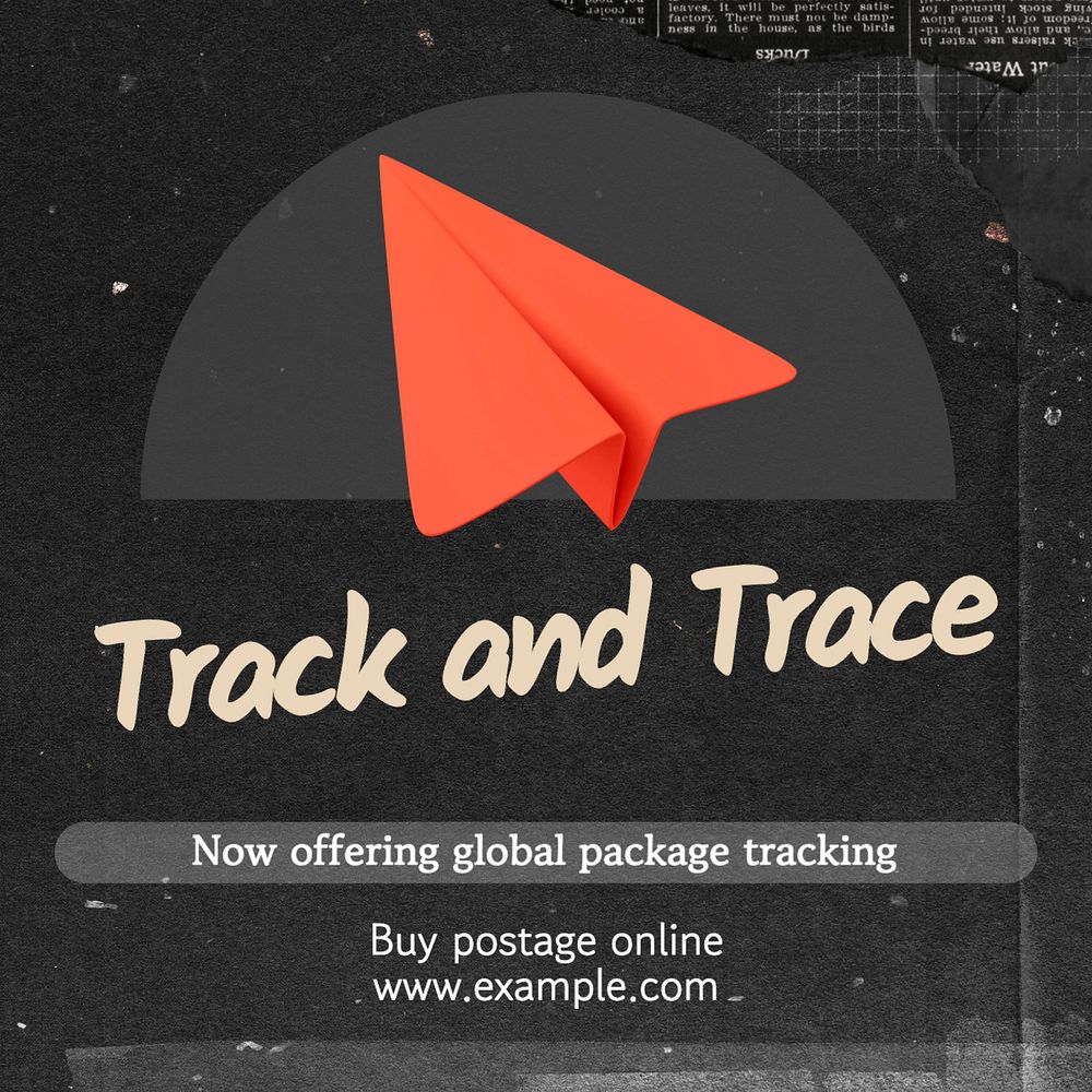 Track and trace Instagram post template, editable text