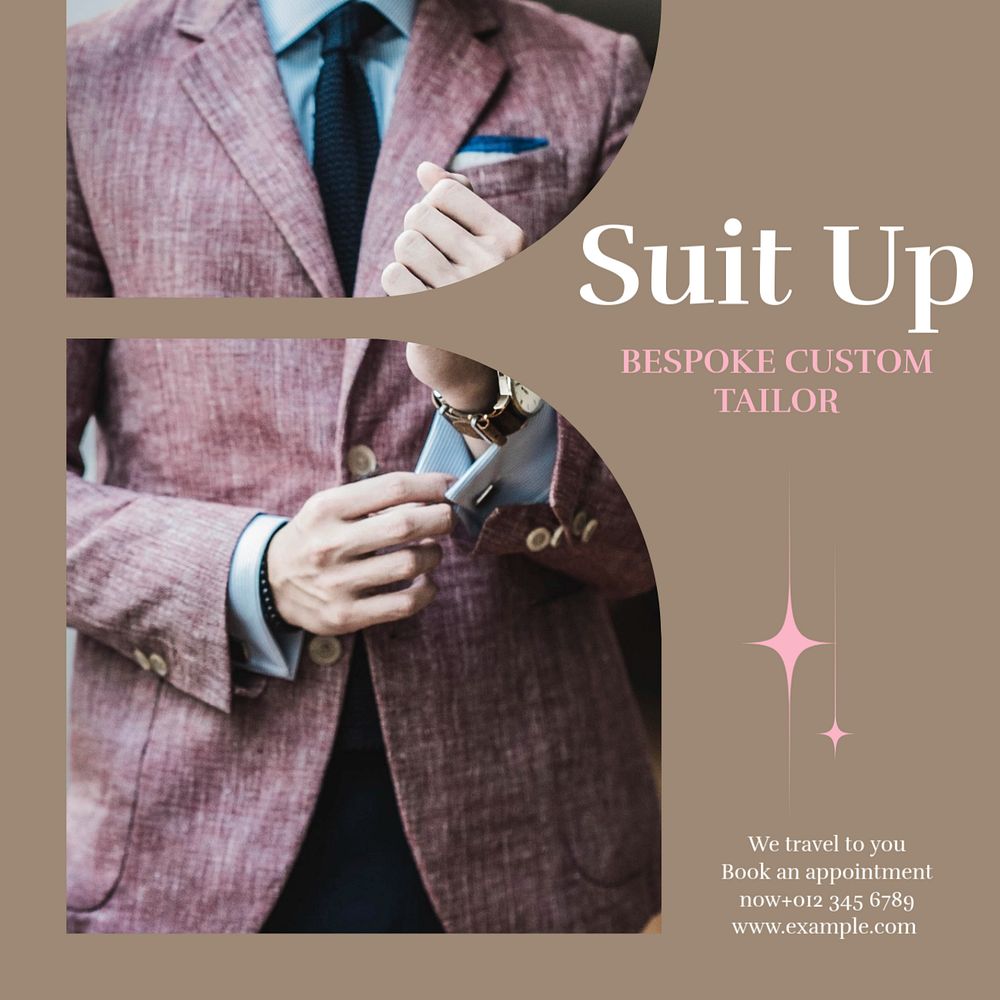 Suit tailor shop Instagram post template, editable social media design