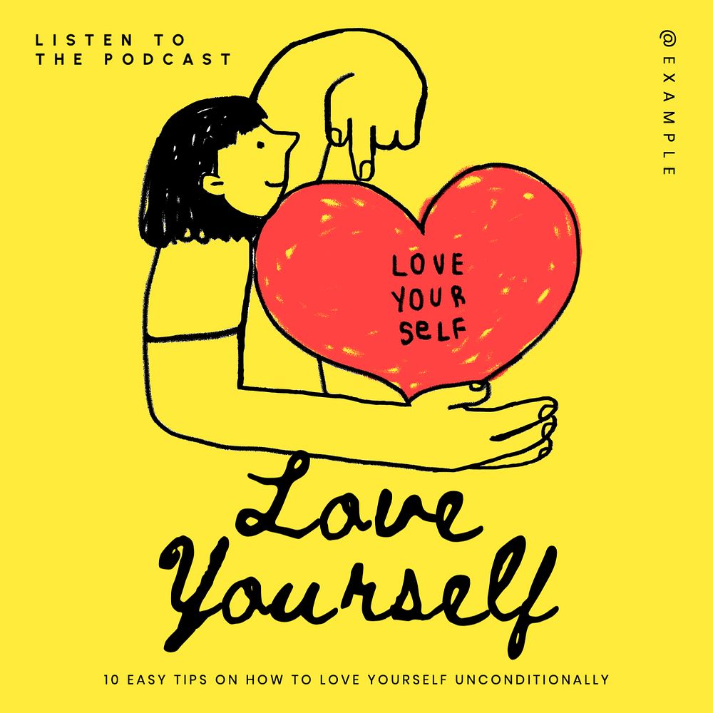 Love yourself Instagram post template, editable text