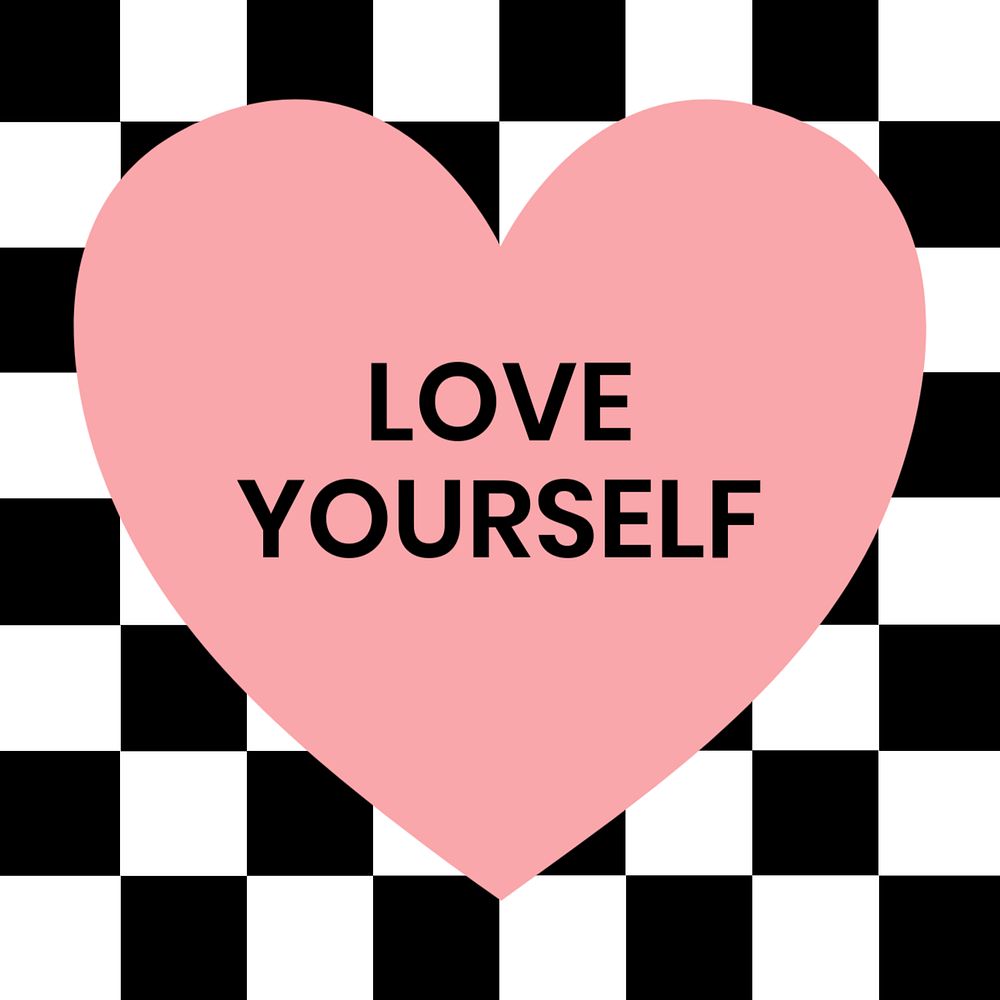 Love yourself Instagram post template, editable text