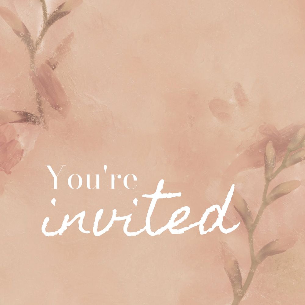 You're invited Instagram post template, editable text