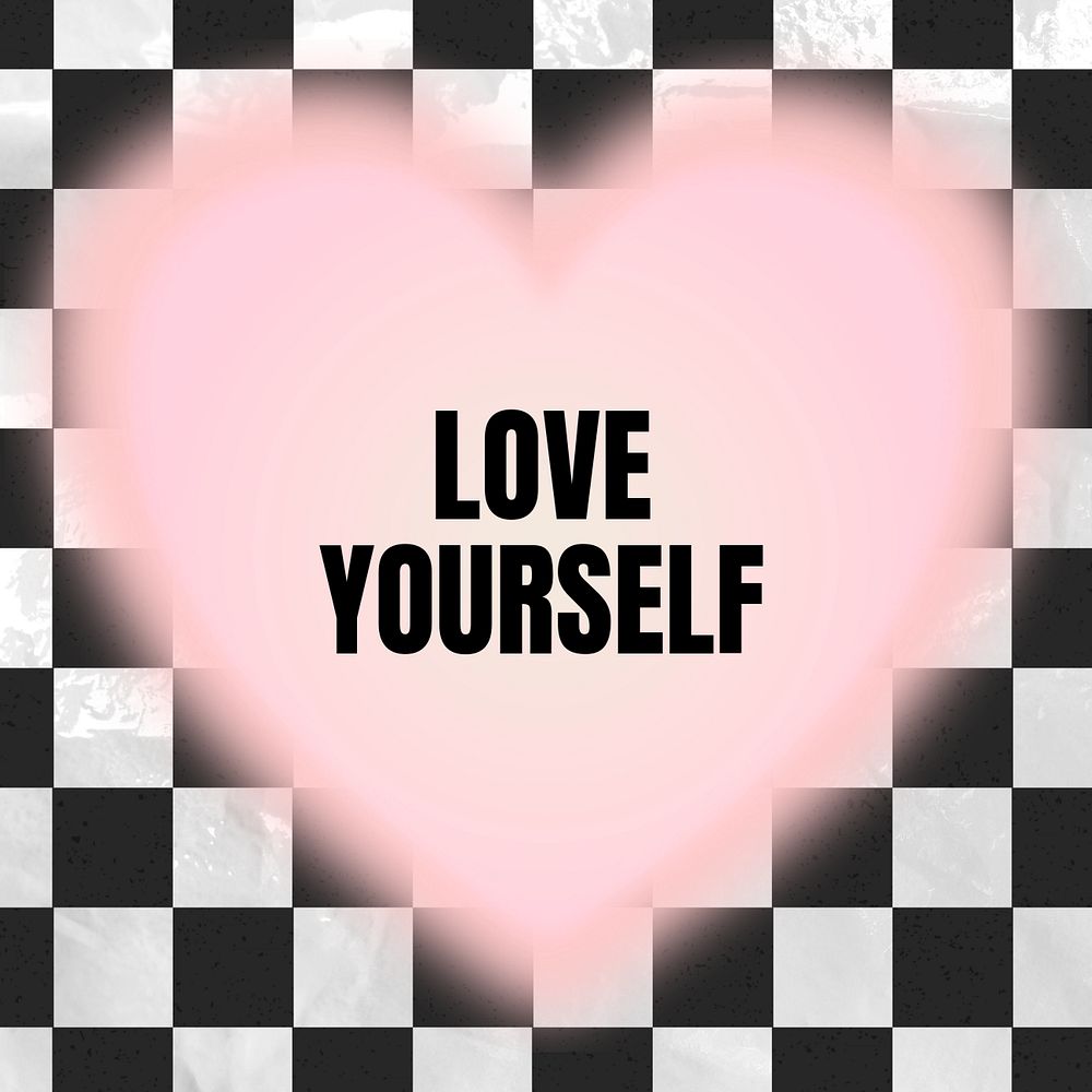 Love yourself Instagram post template, editable text