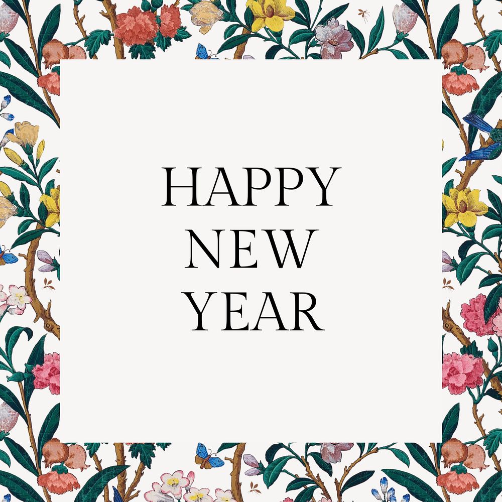 Happy New Year Instagram post template, editable text