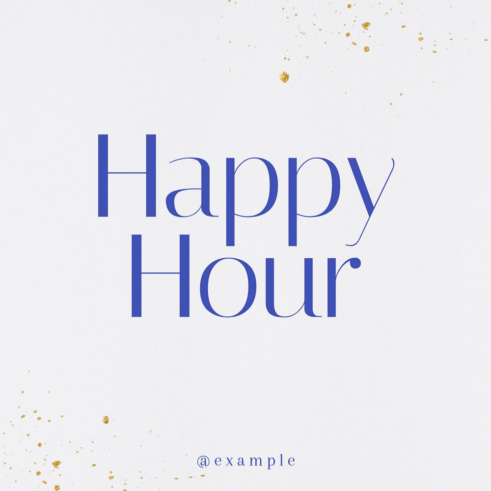 Happy hour Instagram post template, editable text