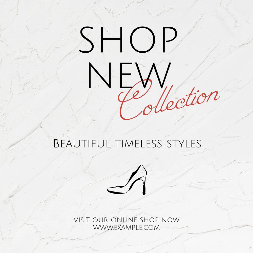 Shop new collection Instagram post template, editable text