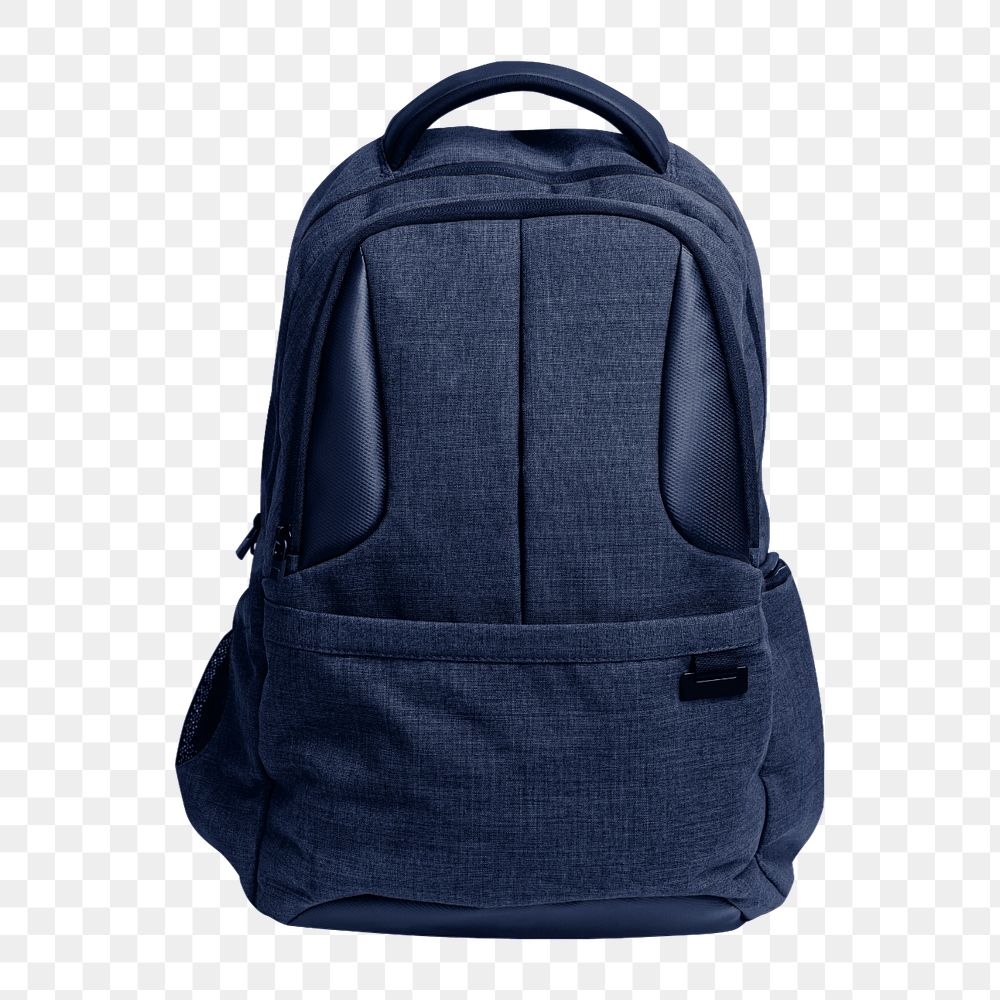 Blue backpack png mockup element, editable design