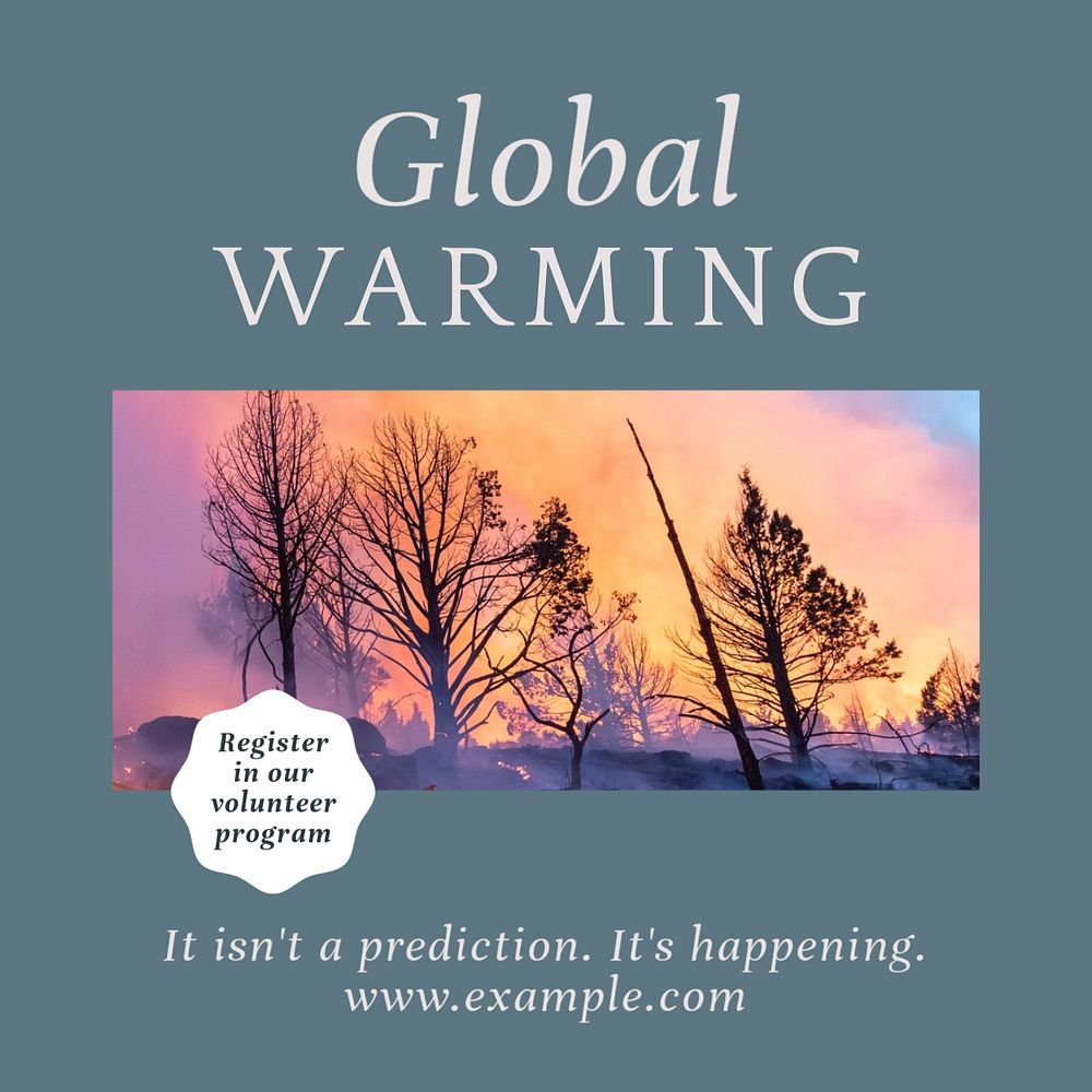 Global warming Instagram post template, editable social media design