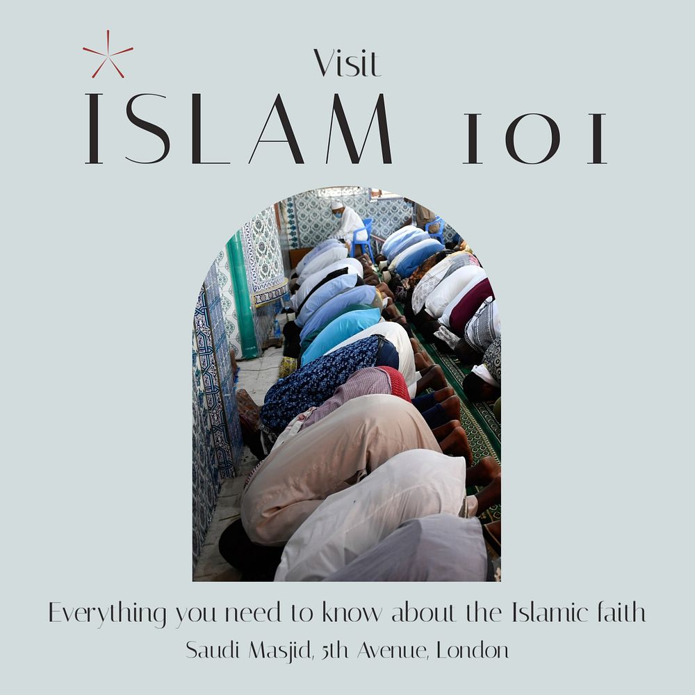 Islam 101 Instagram post template, editable social media design