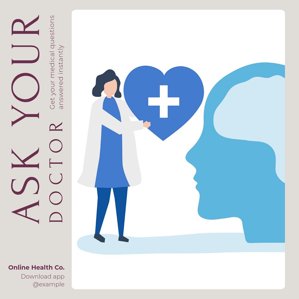 Ask your doctor Instagram post template, editable social media design