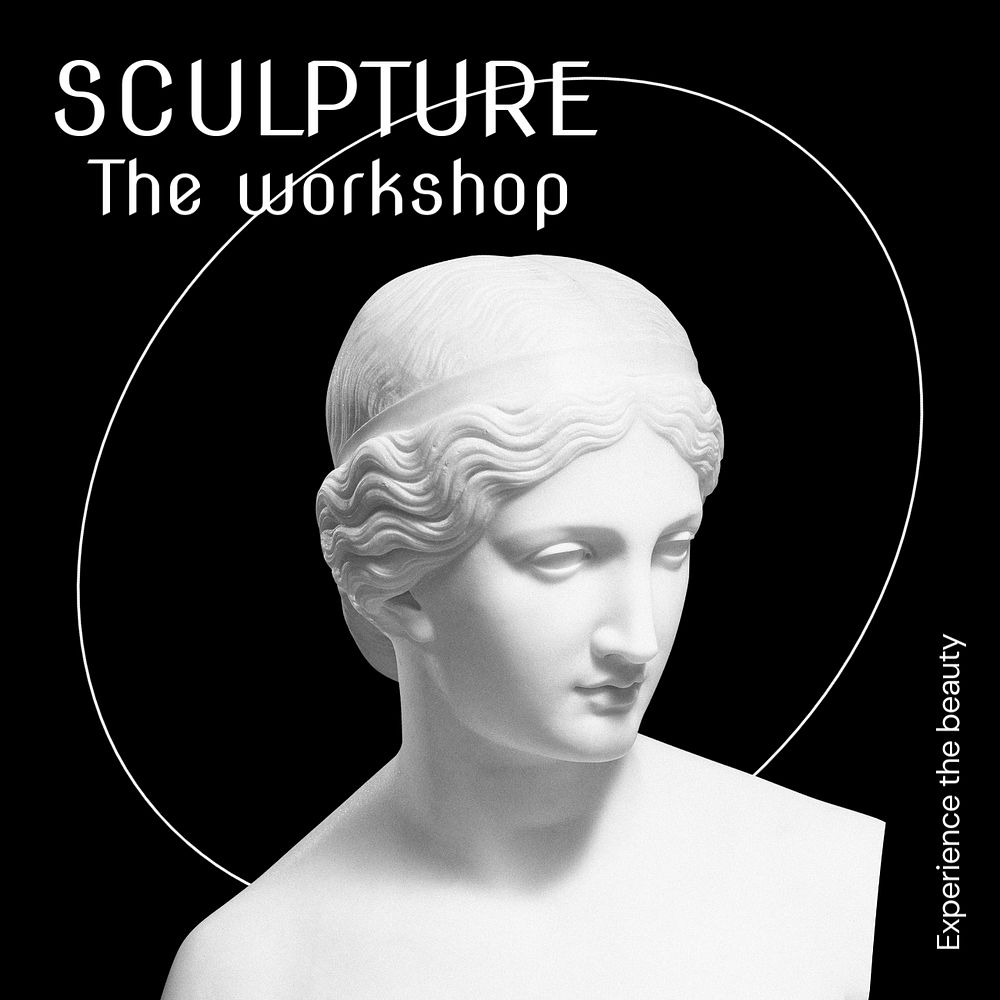 Sculpture workshop Instagram post template, editable text