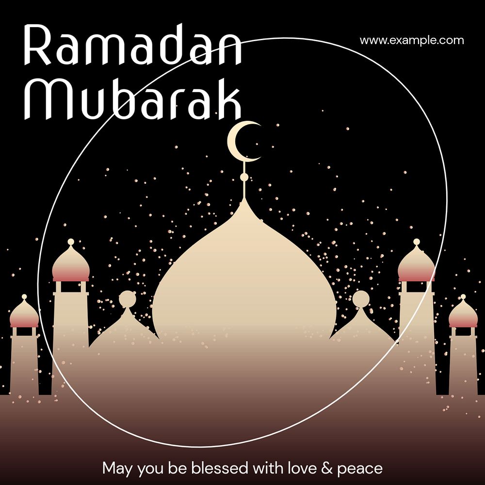 Ramadan mubarak Instagram post template, editable text