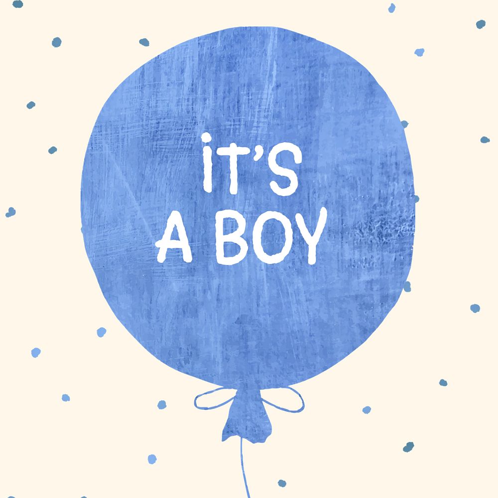 It's a boy Instagram post template, editable text