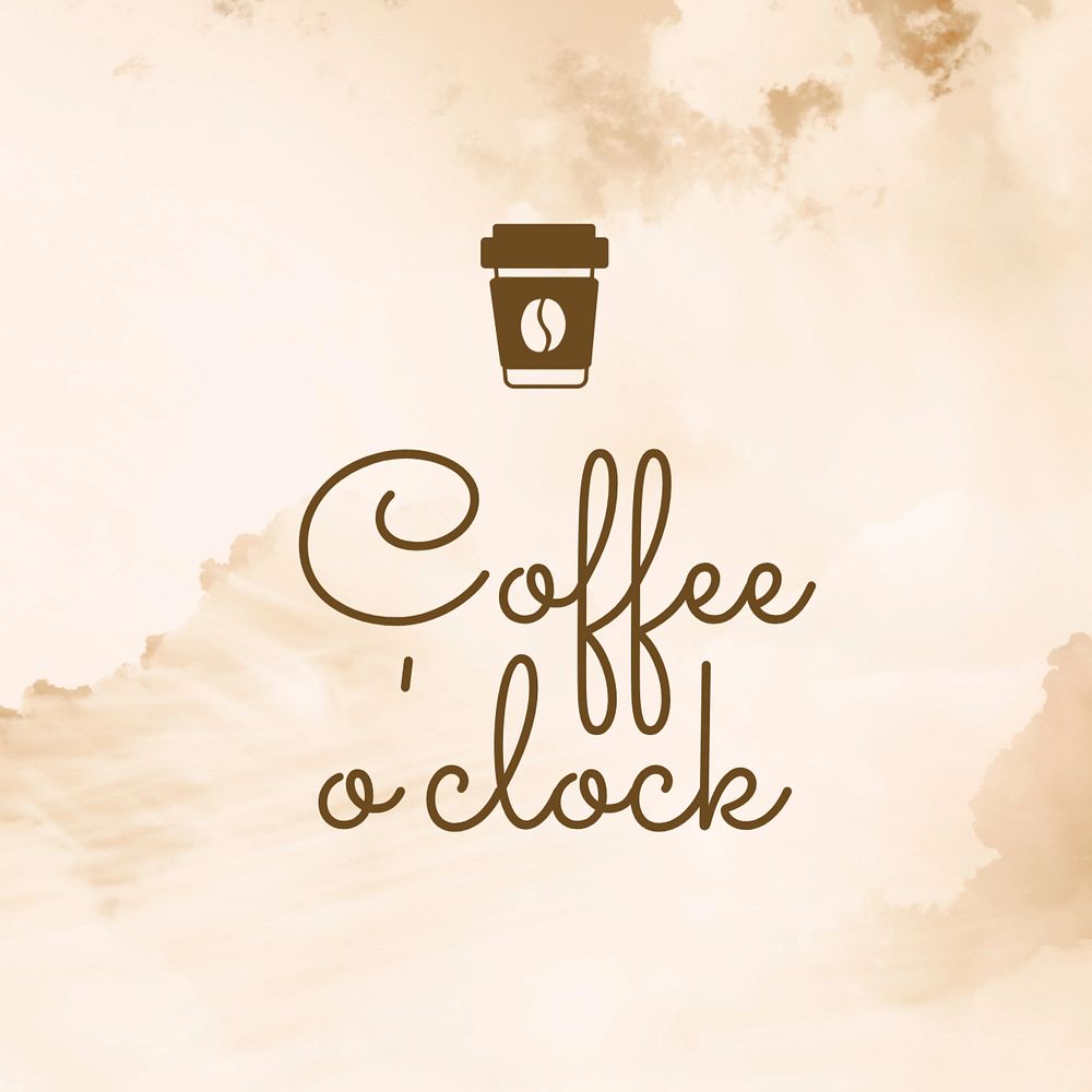 Coffee o clock Instagram post template, editable text