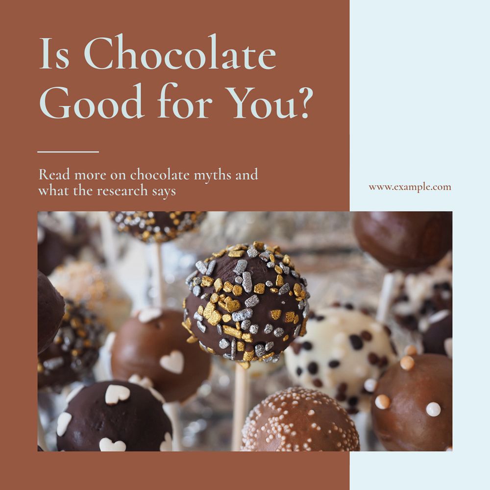 Chocolate nutrition Instagram post template, editable social media design