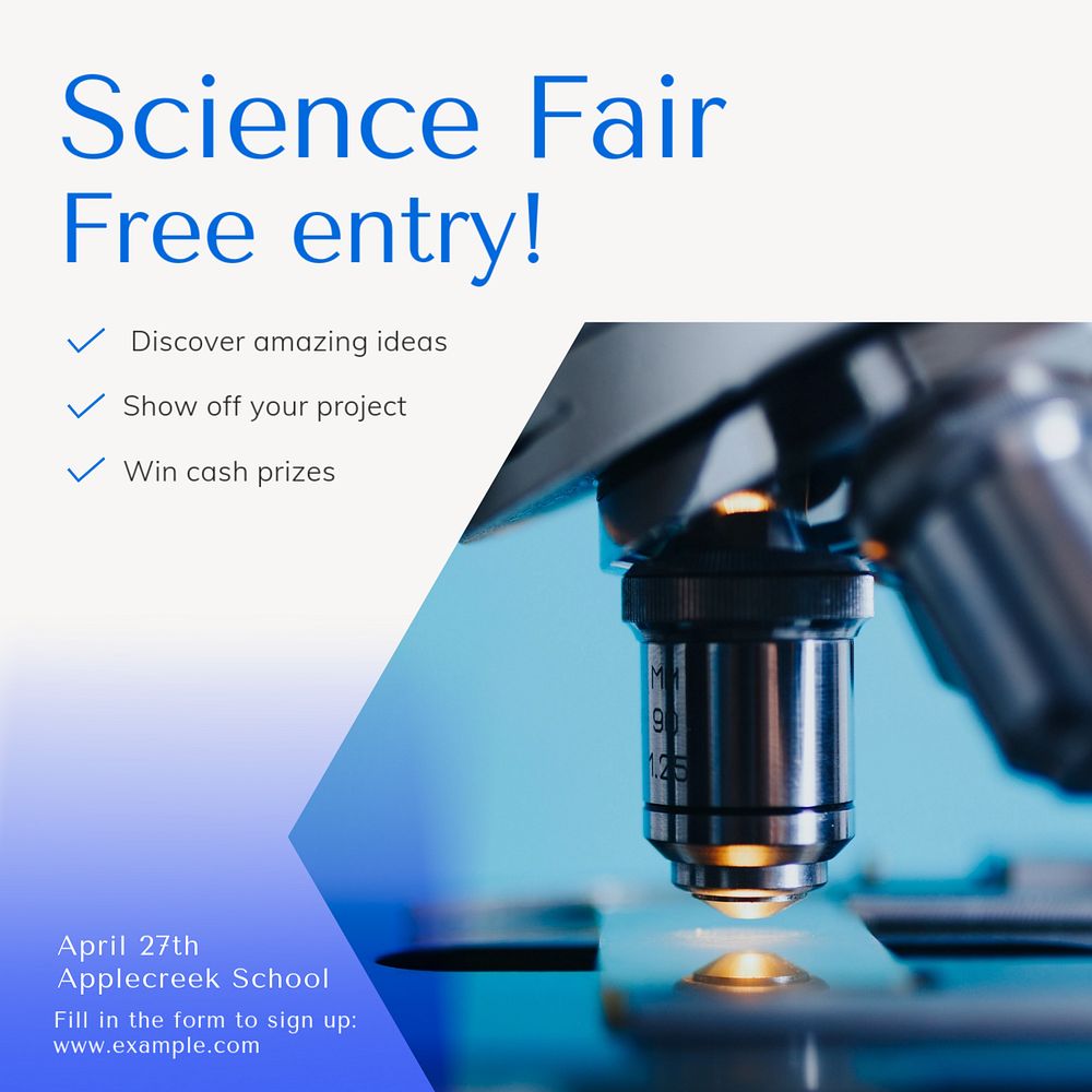 Science fair Instagram post template, editable text