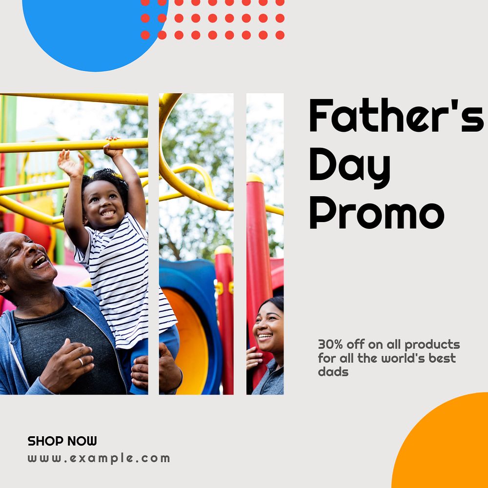 Father's day promo post template, editable text for social media