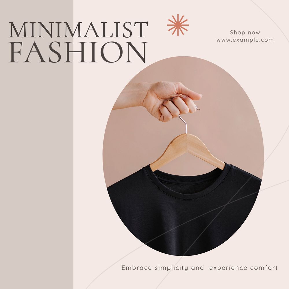 Minimalist fashion Instagram post template, editable text