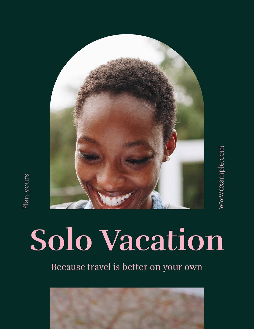 Solo travel flyer template, editable text & design