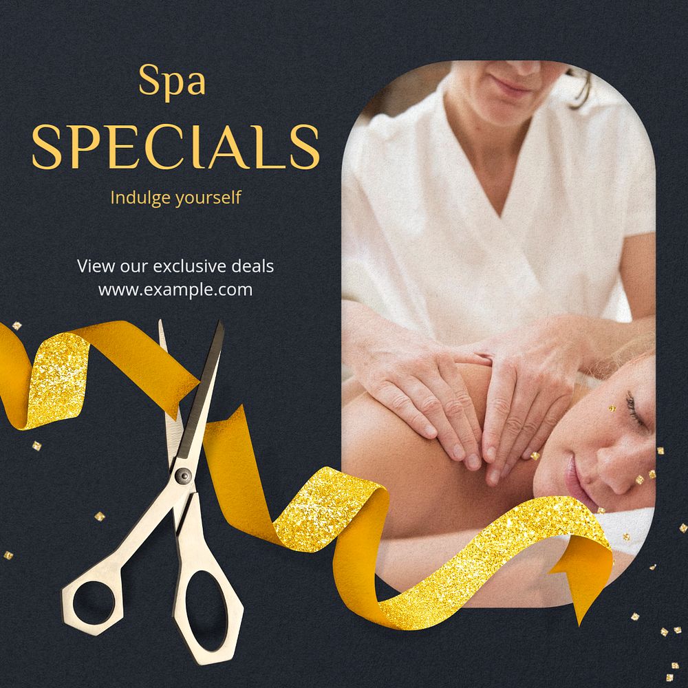 Spa specials Instagram post template, editable text