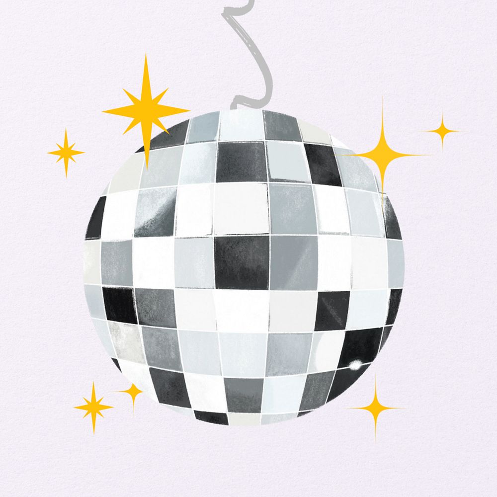 Party disco ball, celebration illustration, editable design