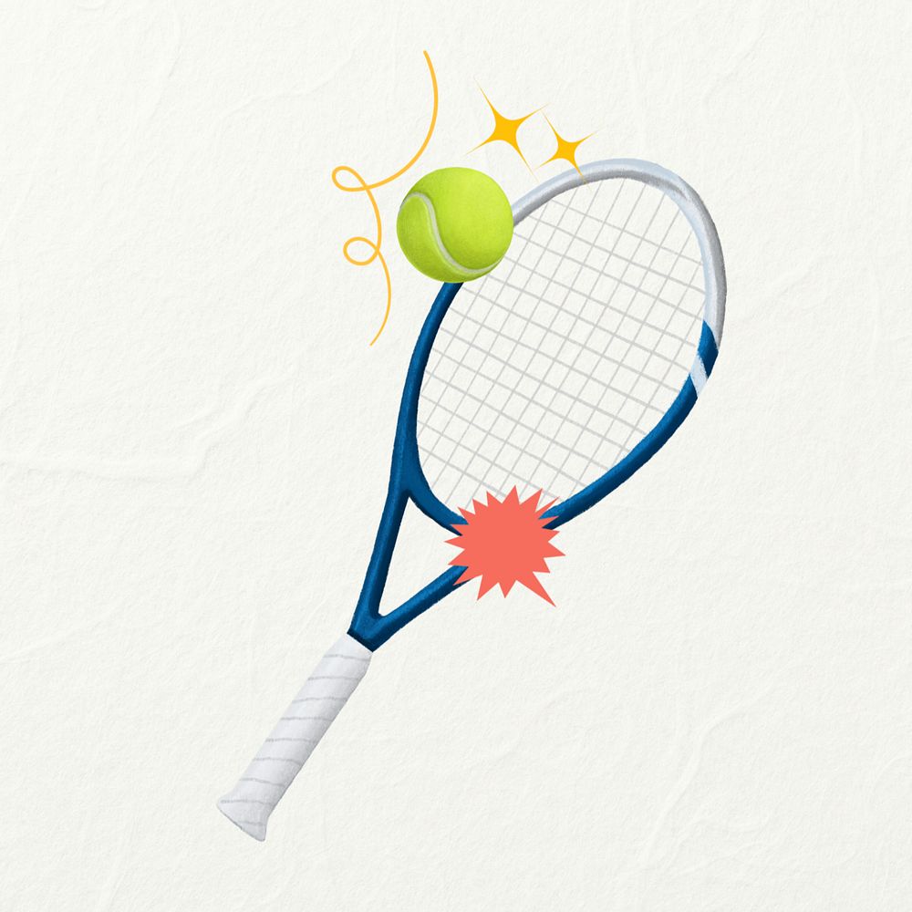 Tennis racket aesthetic, sport illustration, editable design