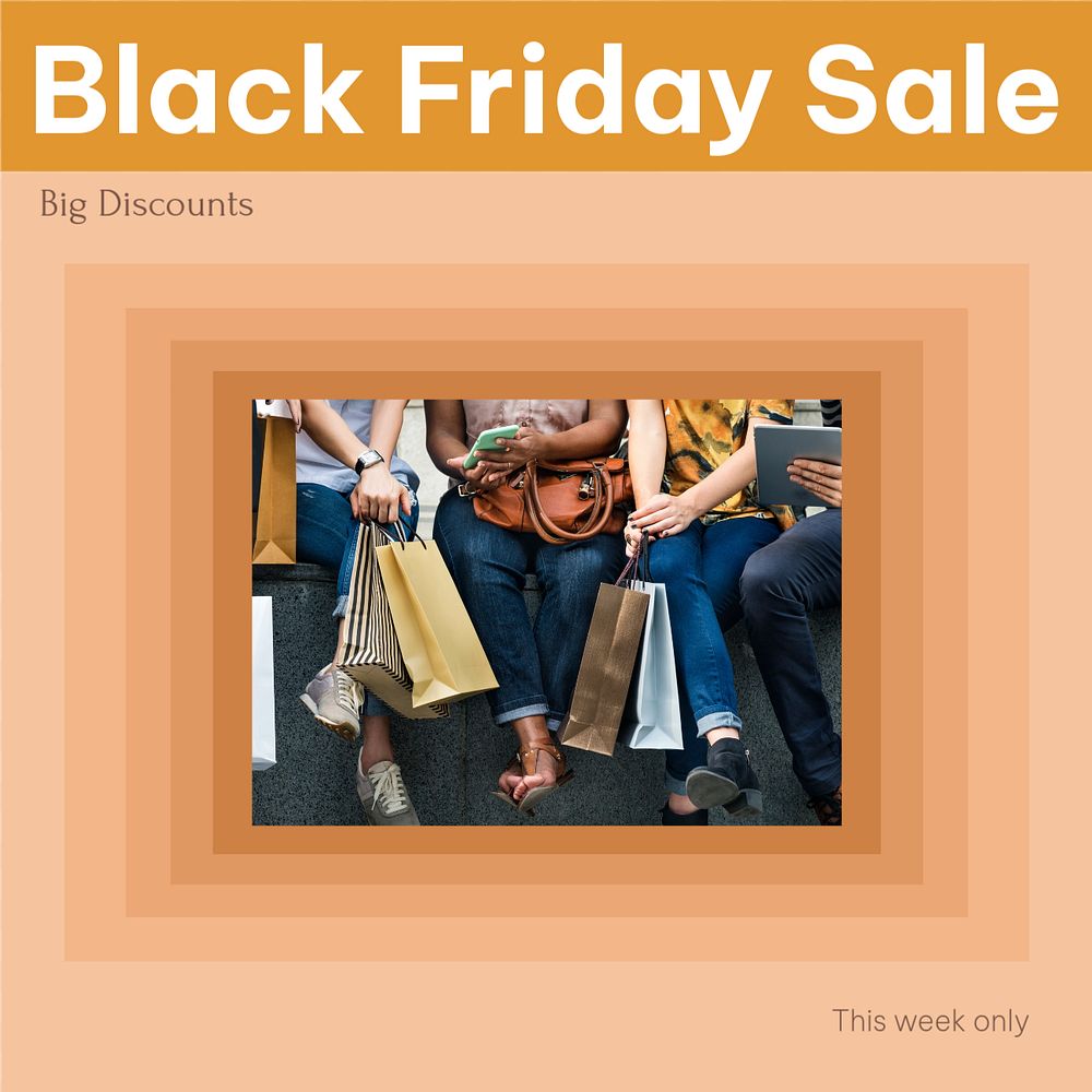 Black Friday Instagram post template, editable social media design