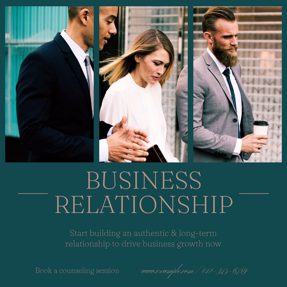 Business relationship Instagram post template, editable social media design