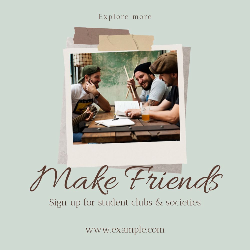 Make friends Instagram post template, editable social media design