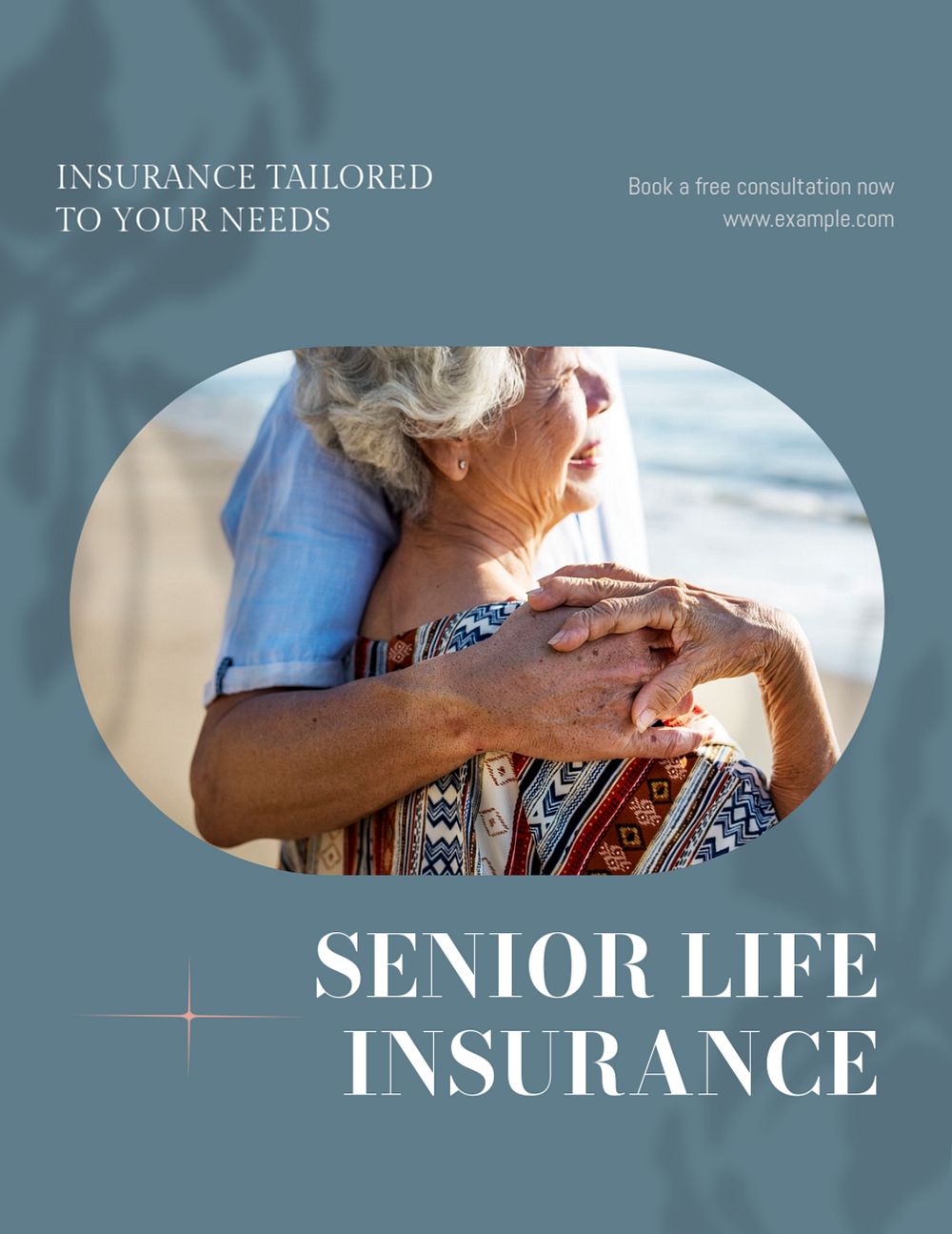 Senior insurance flyer template, editable text & design