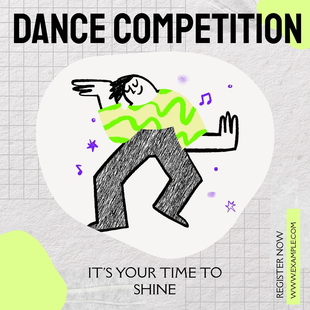 Dance competition Instagram post template, editable design