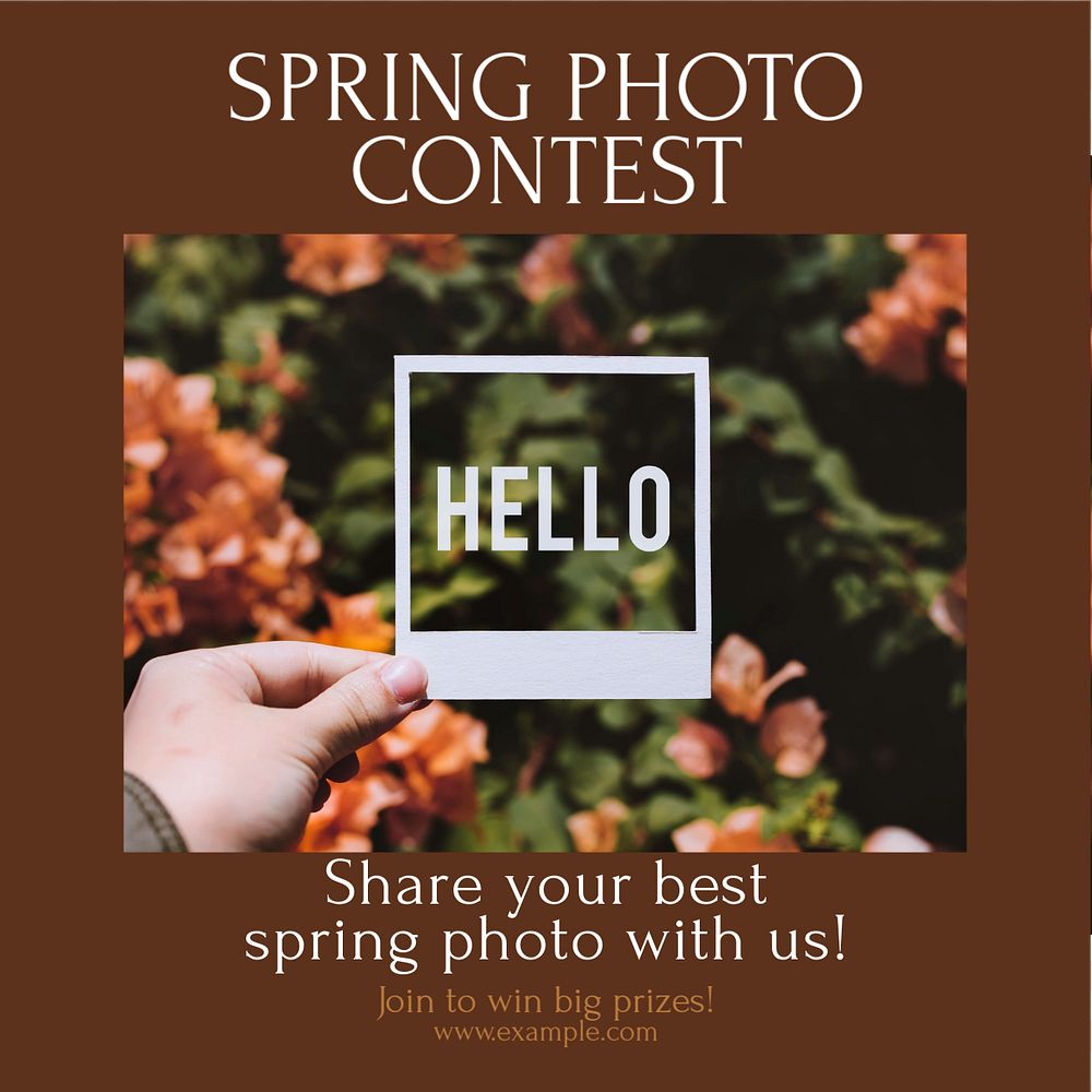 Spring photo contest Instagram post template, editable social media design