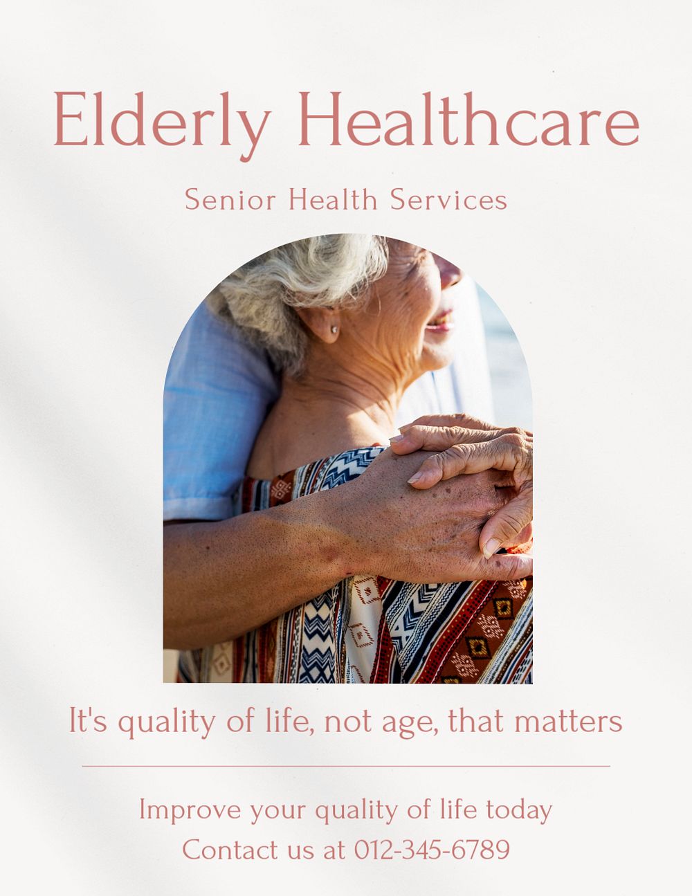 Elderly healthcare flyer template, editable text & design