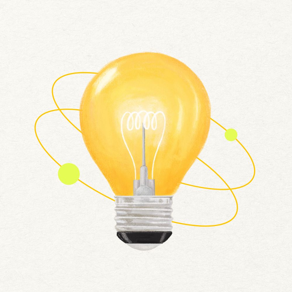 Creative idea, light bulb illustration, editable design