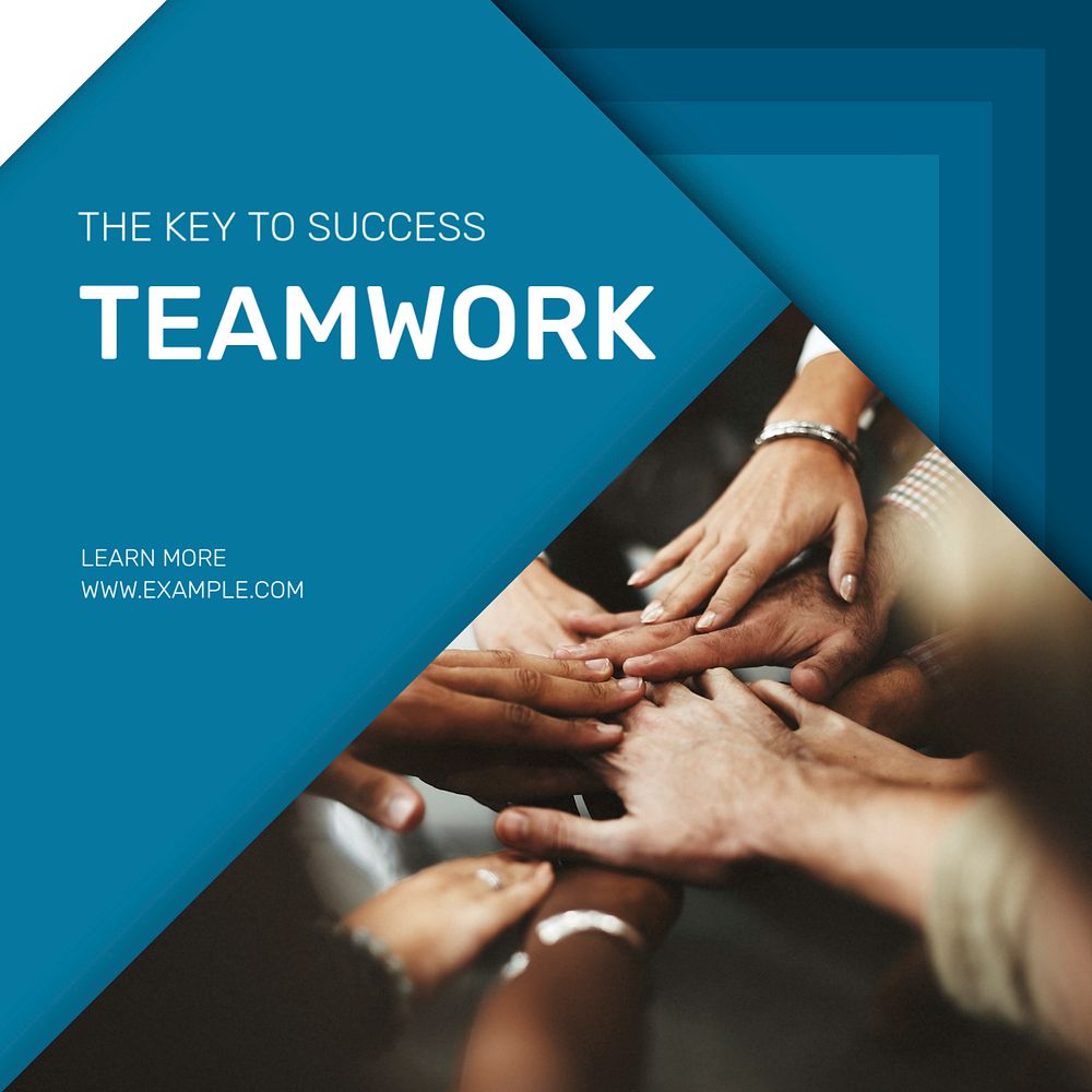 Teamwork Instagram post template, editable design