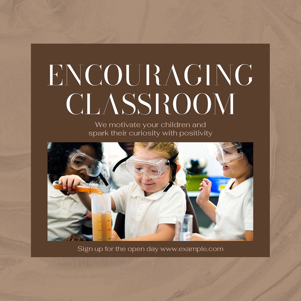 Encouraging classroom Instagram post template, editable social media design